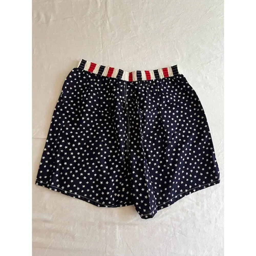 New Bottoms Out Boxers Size Medium 34-36 Red White Blue Stars